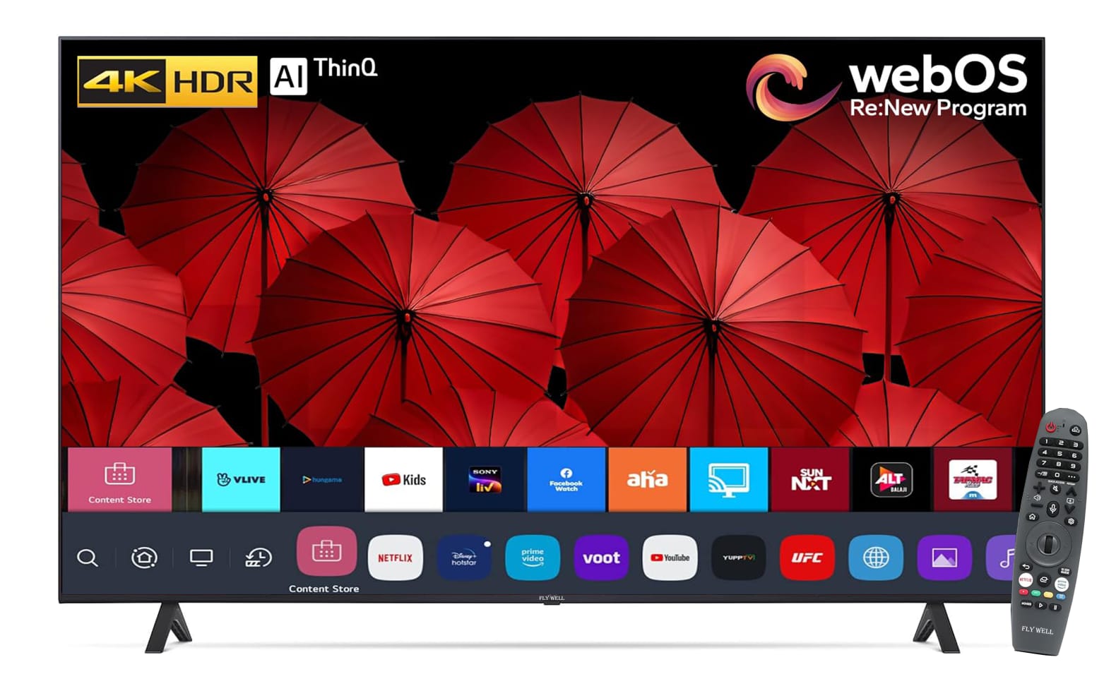 65 Webos TV (4KUHD, Dolby Audio, Magic remote, Bluetooth, IPS panel, Webos Hub, Zero dot panel, Youtube, Netflix, Amazon Prime, Hotstar & more OTT apps)